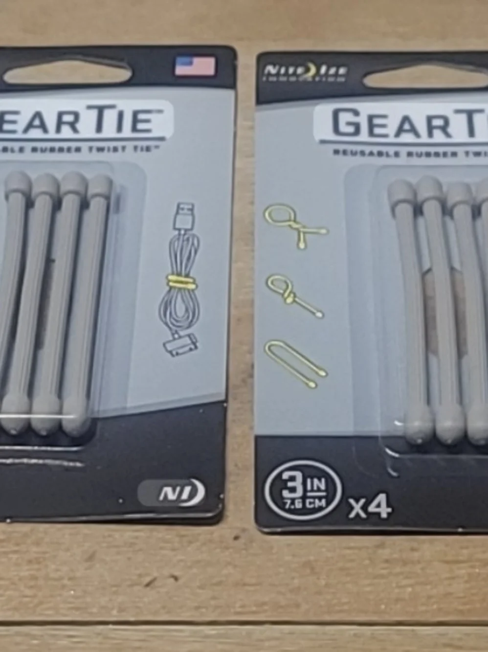 2 Item Bundle Nite Ize 3-inch Gear Tie reusable rubber twist ties